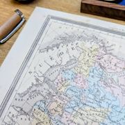 Russia, old map, printed in 1852.