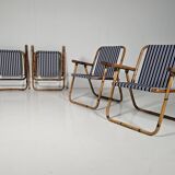 Bamboo and brass folding chairs, Italy, 1960s