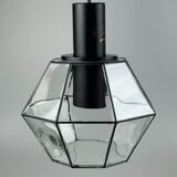 60s 70s hanging lamp ceiling lamp by Limburg Leuchten Germany glass metal