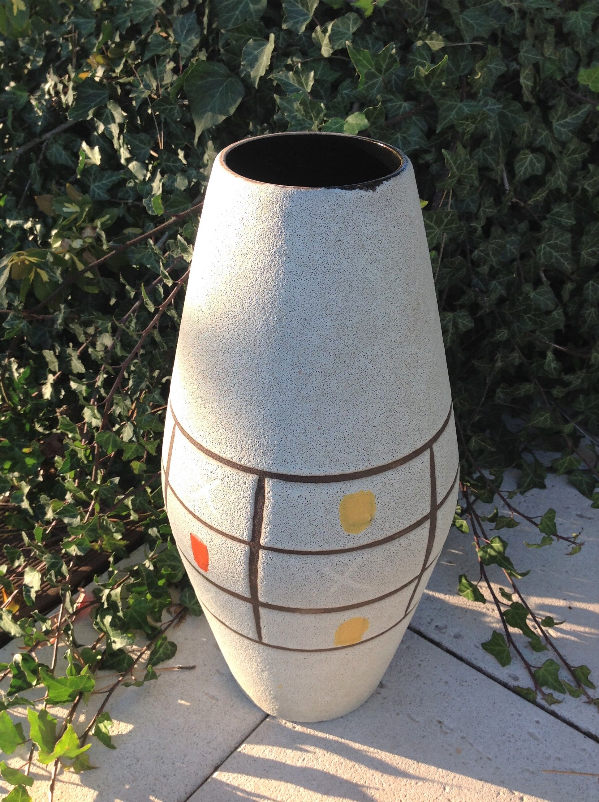 Vase ovoide en céramique grise par Scheurich Keramik vintage années 60-70