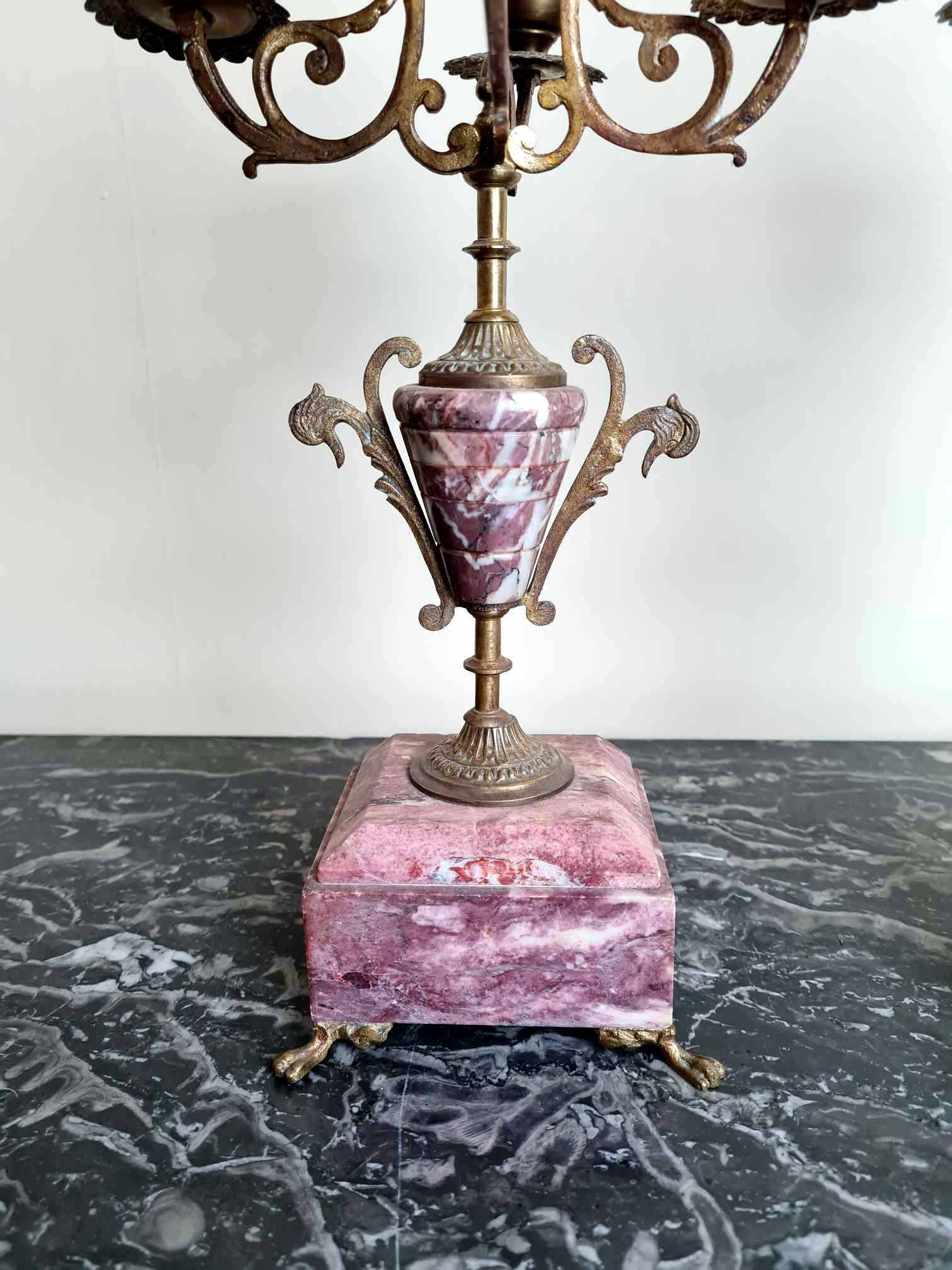 Clock And Its Two Candlesticks Napoleon III Period