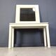 Vintage french console in lacquered wood with mirror, 1980s