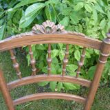 2 chairs wood and canage style Louis XVI