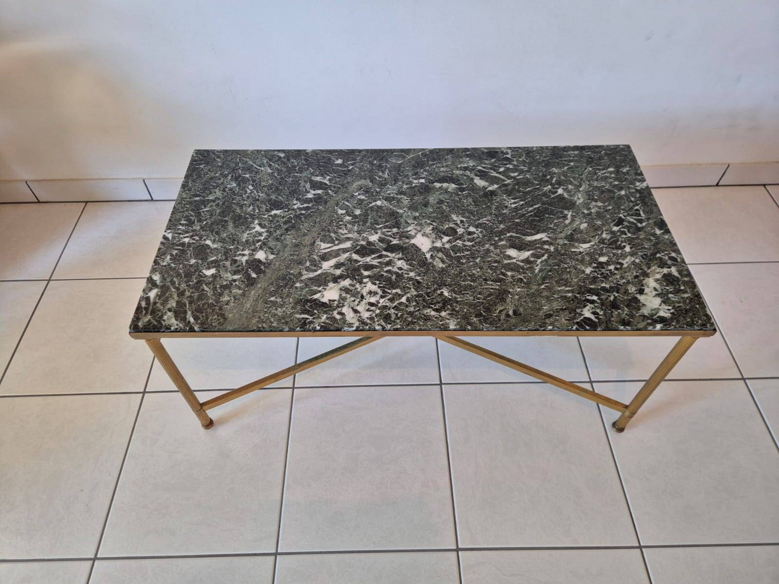 Marble and brass coffee table
