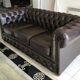 Canapé Chesterfield chocolat 3 places
