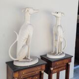 Pair of empire consoles in mahogany and 19th century marble
