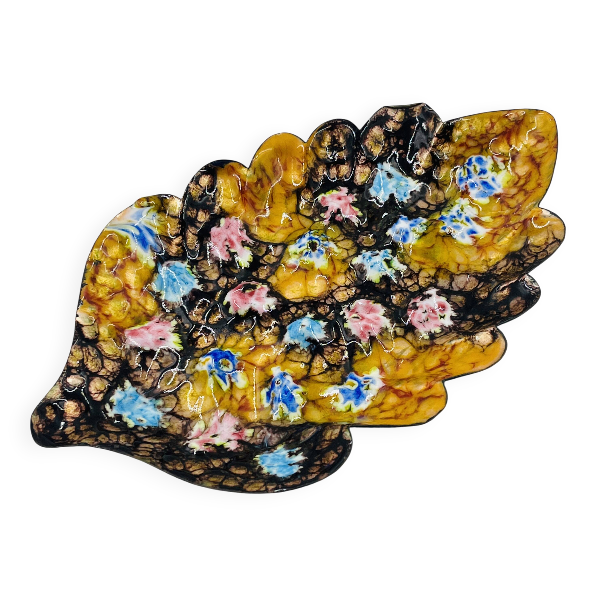 Large Enamelled Copper Plate Esmaltes Garcia 70s