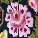 Cross stitch floral boho carpet made by hand on hemp, Romania 148x190cm