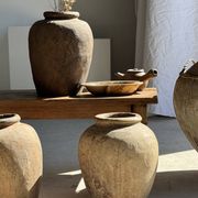 Borneo vase in brown terracotta (1) H35 D23