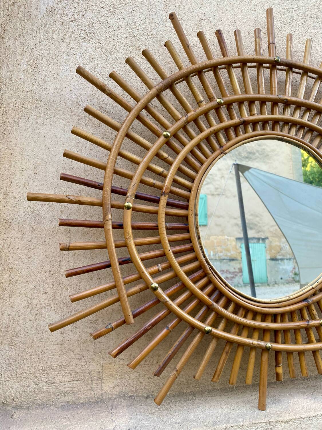 Rattan mirror 1960
