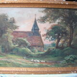Tableau ancien paysage