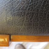 Set of 4 Scandinavian chairs in black faux leather