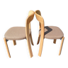 Paire de chaises de Bruno Rey en bois et tissu