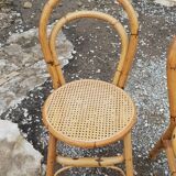 Set of 4 rattan chairs 1970