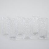 Set of six glasses, Italian design, 1970s, made in Italy
