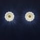 2 vintage brass and pressed glass wall lights Brutalist style 1960-70