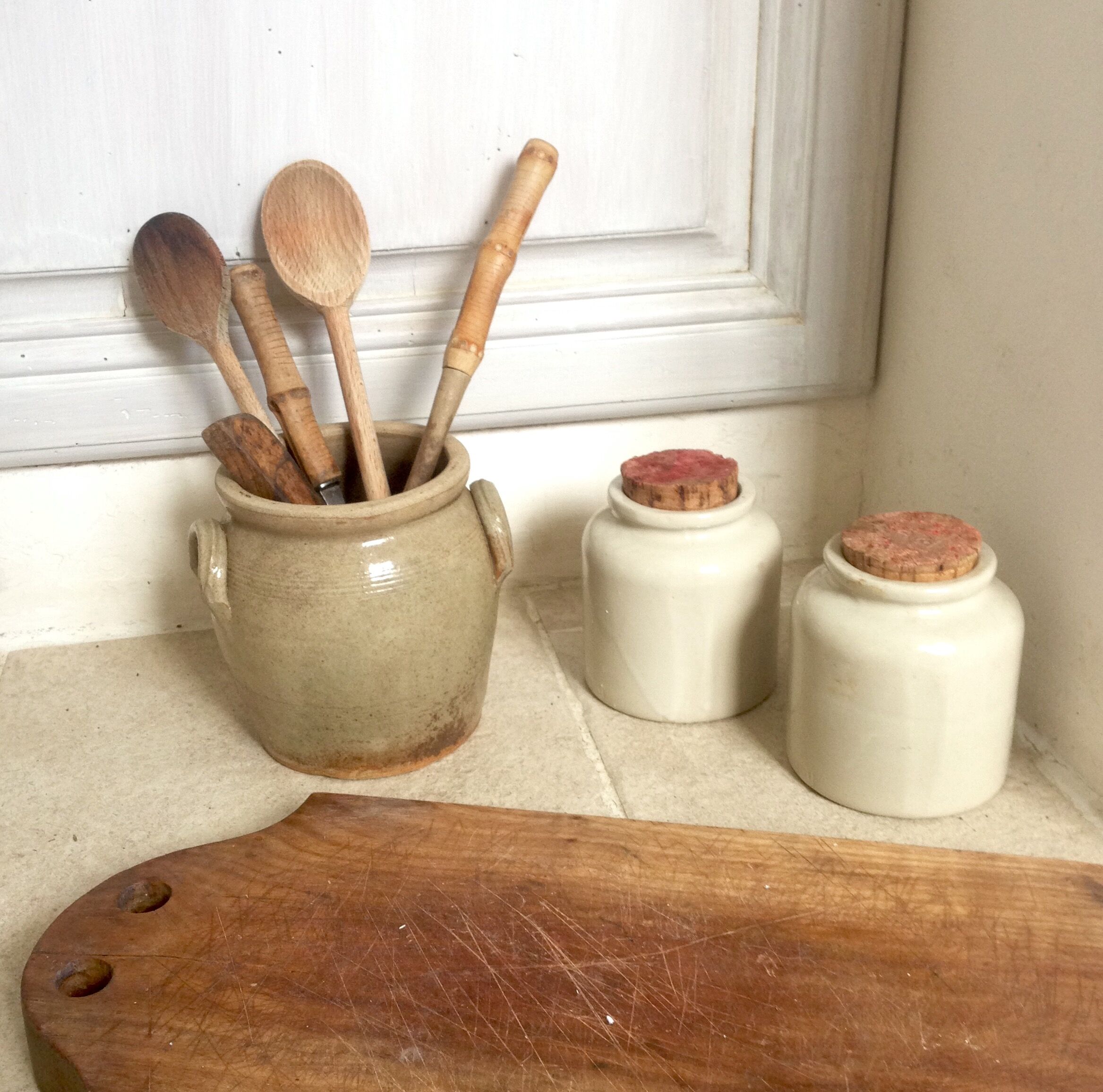 Old enameled stoneware