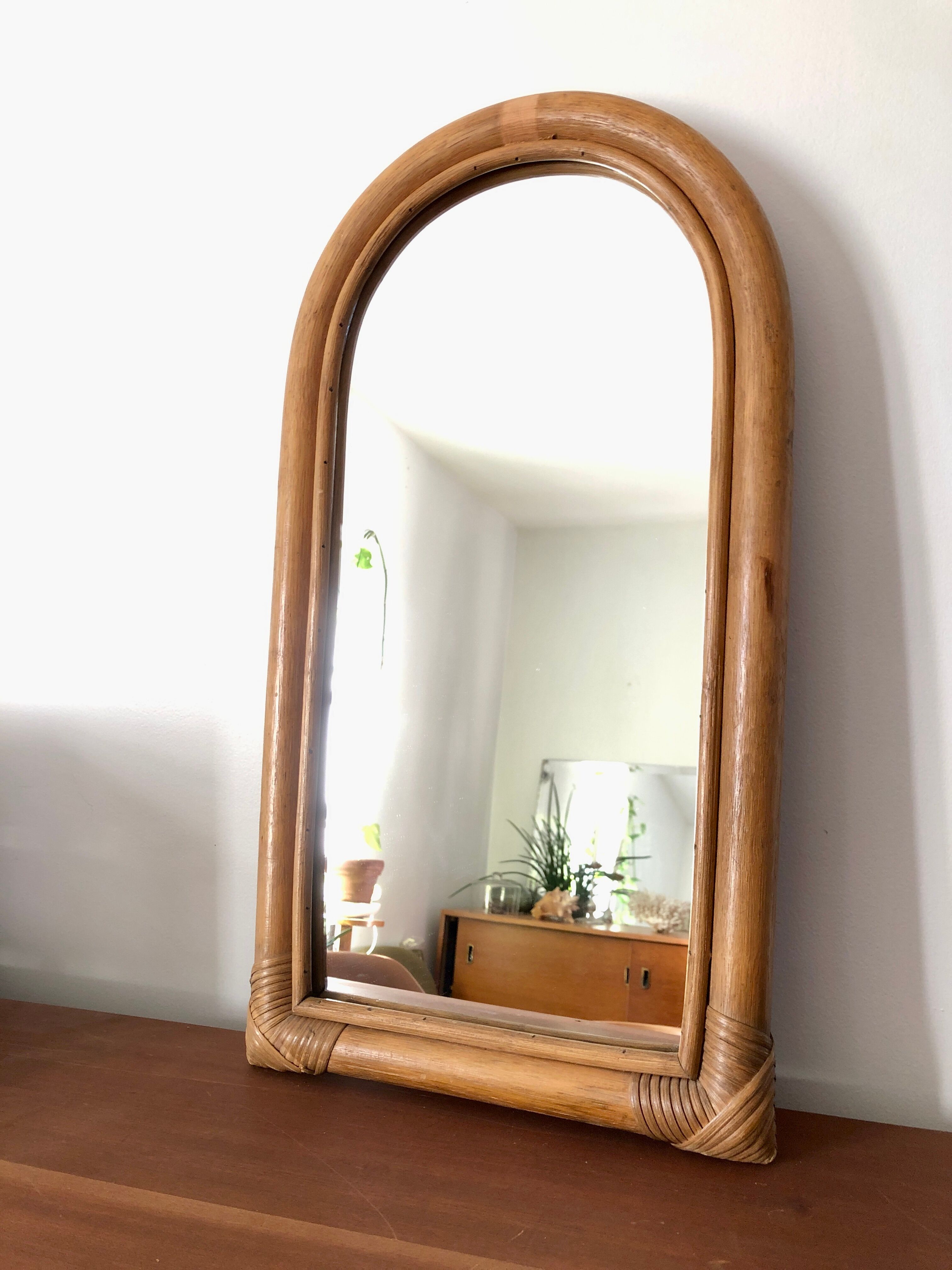 Curved bamboo mirror 1970