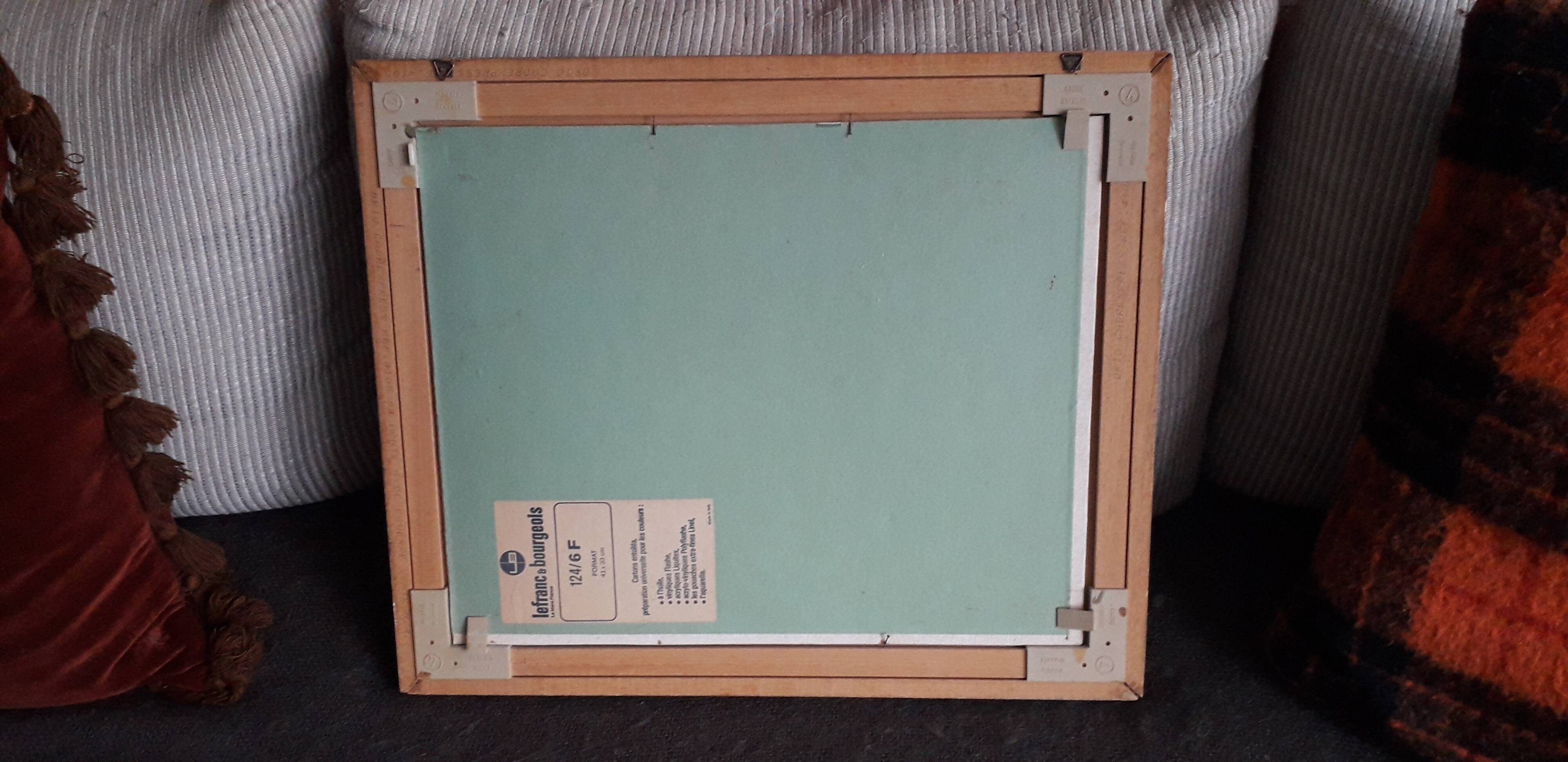 Antique oil painting depicting a countryside landscape