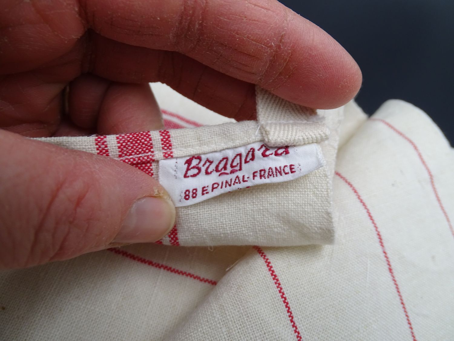 Lot of two old linen towels - Bragard Etiquette in Epinal - circa 1920-1930