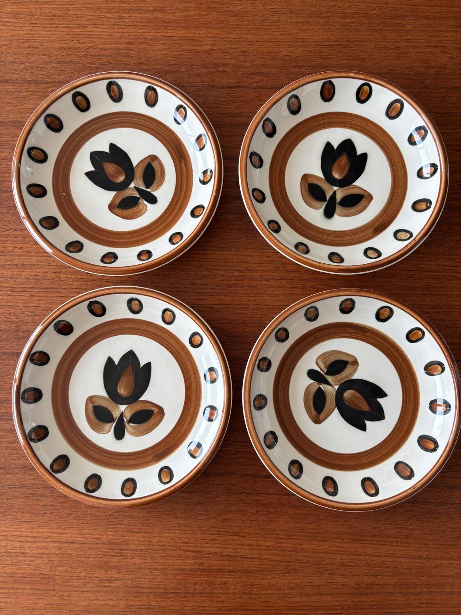 Lot of vintage Boch La Louviere soup plates from 1970, Kimono model - ann