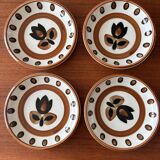 Lot of vintage Boch La Louviere soup plates from 1970, Kimono model - ann