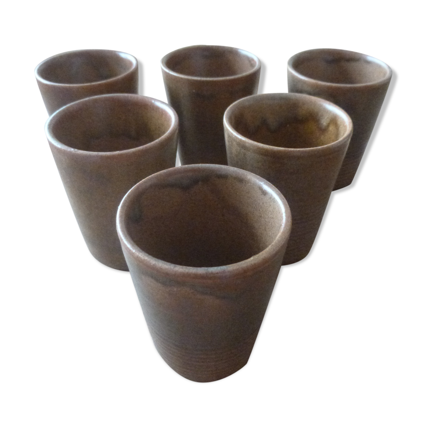 Set of 6 glasses in sandstone GP Digoin