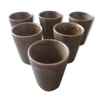 Set of 6 glasses in sandstone GP Digoin