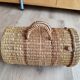 Vintage raffia wicker basket bowling bag