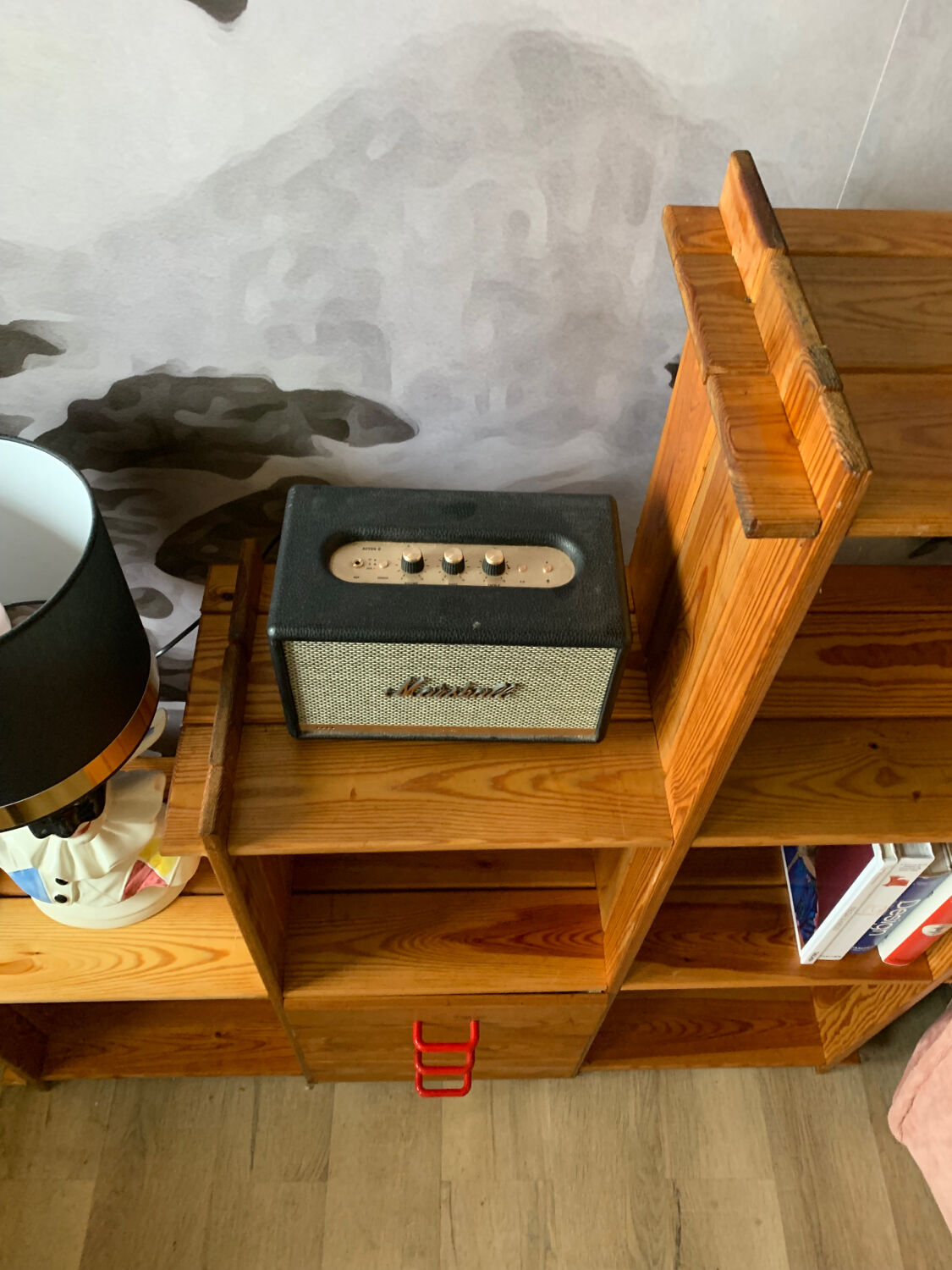 Pine staircase shelf 80s