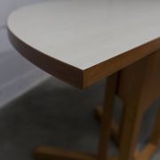 Rare set de 6 tables Baumann 1990, 80x120 et demi lune 120cm