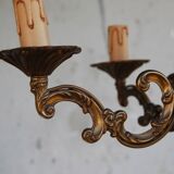 Louis XV-style chandelier in brass with 5 arms of light