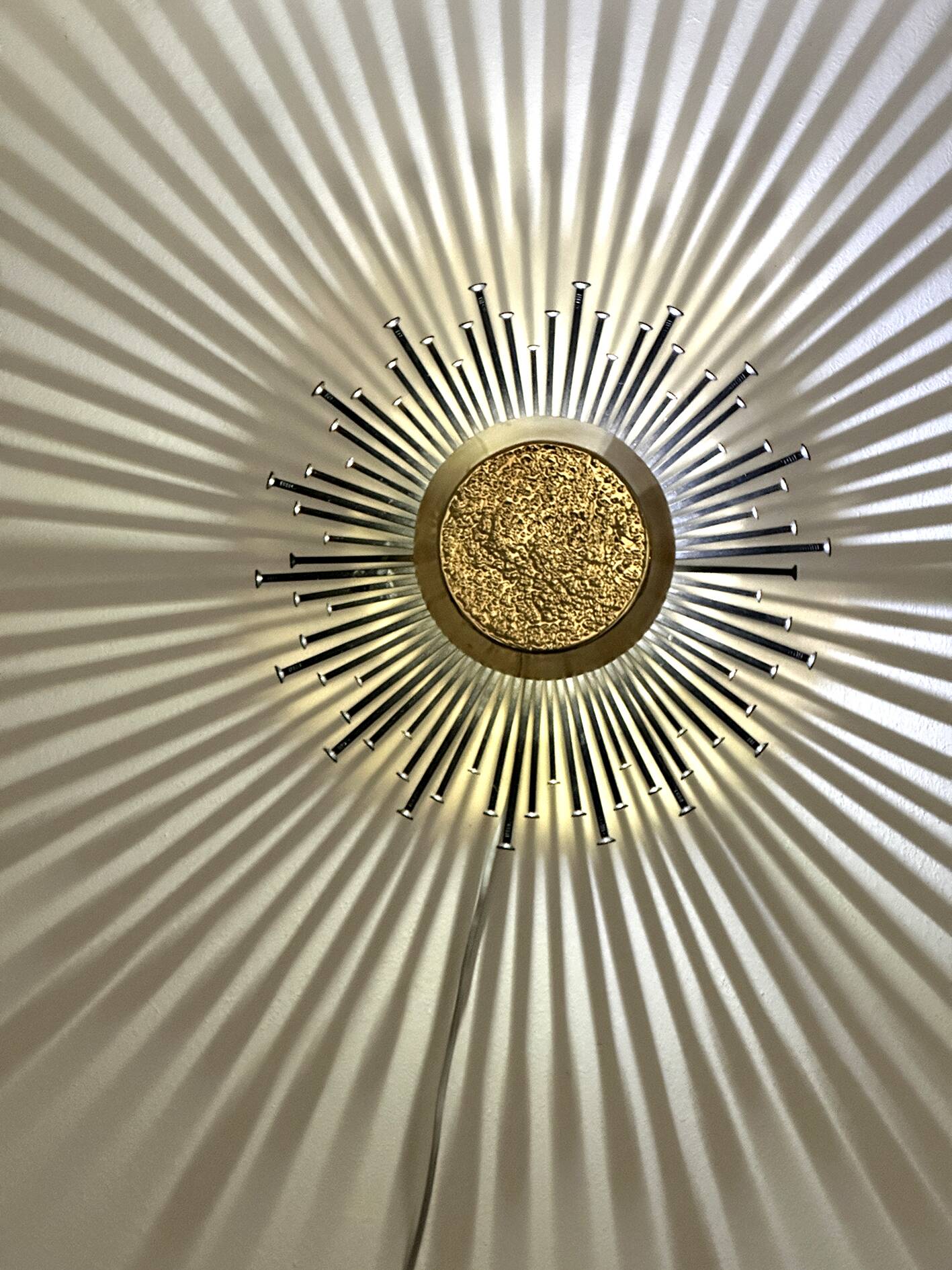 Star/Sun wall lamp made of brass and iron 40cm
