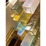 Contemporary Multicolored "Squared" Murano Glass Chandelier