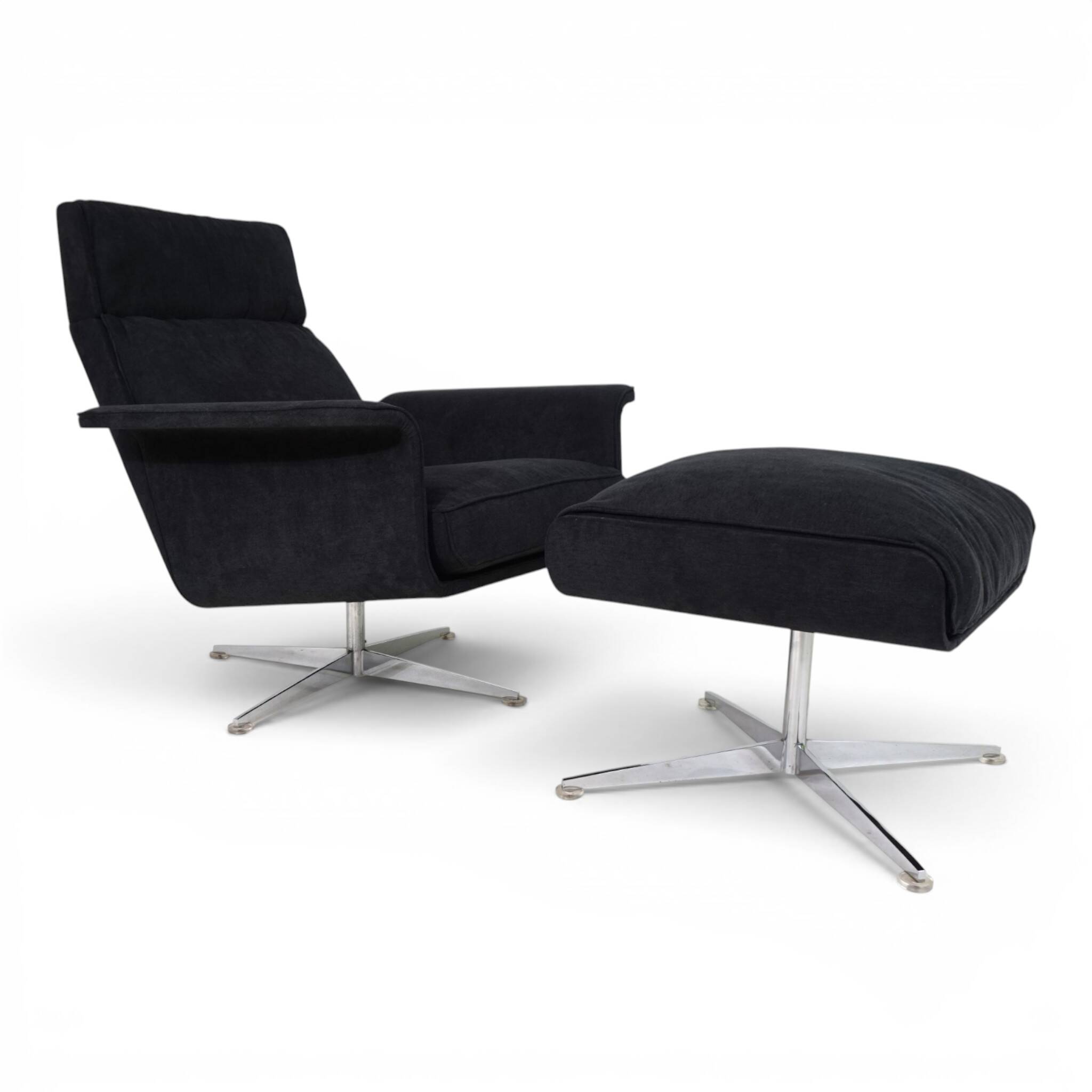 Kaufeld Siesta 62 lounge chair with ottoman by Jacques Brule, 1960