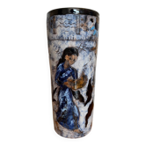 Large ceramic roller vase or umbrella stand