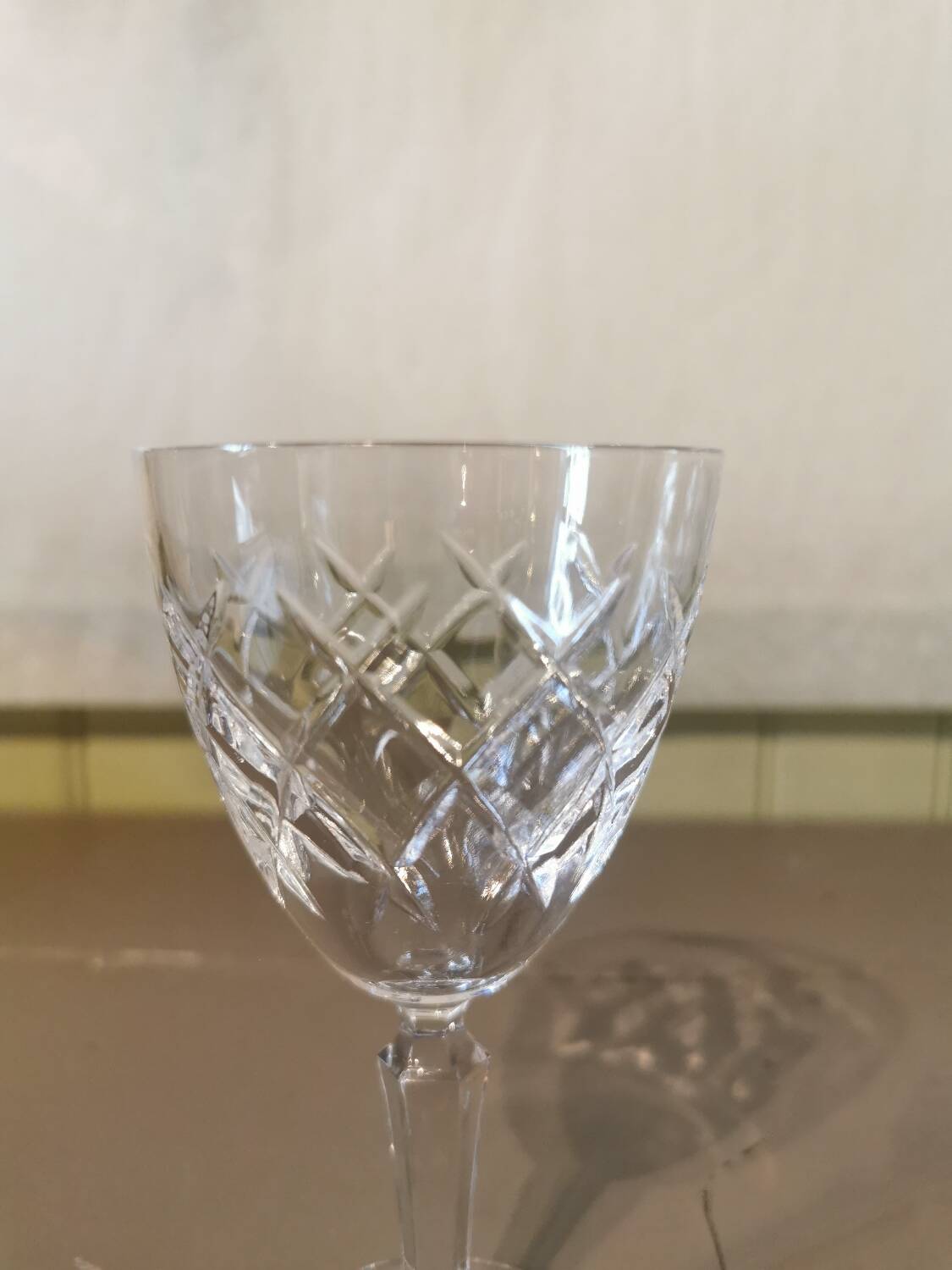 Set of 7 antique cut crystal glasses