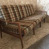 Vintage Scandinavian 3-seater sofa bench