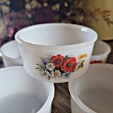 5 Arcopal ramekins poppy model