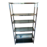 Library n2 display shelf modular wall unit glass and chrome vintage 70s