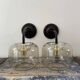 Pair of vintage smoked glass wall lights