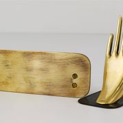 Mid-century bookends by Carl Auböck with brass hands #1928, Vienna, Austria