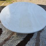 Oval travertine coffee table