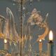 Venetian chandelier in colorless murano glass, 6 arms of light circa 1950