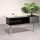 Stunning Willy Rizzo bar / sideboard in black & stainless steel, Italy 1969
