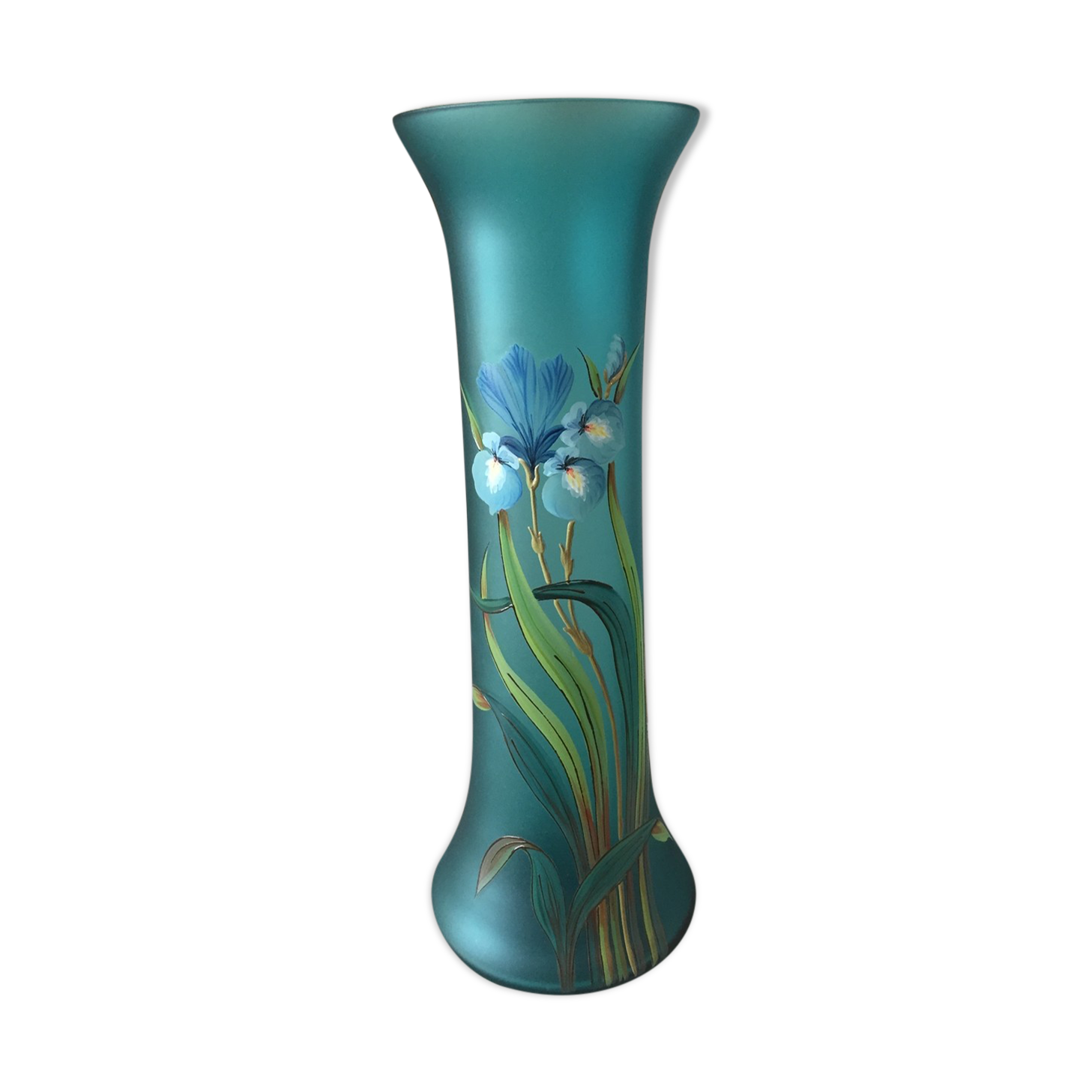 Vase made of glass paste with iris decoration