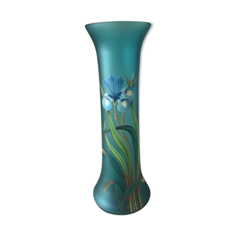 Vase made of glass paste with iris decoration