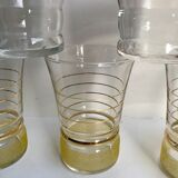ensemble de 6 verres à eau granité colorés années 1960