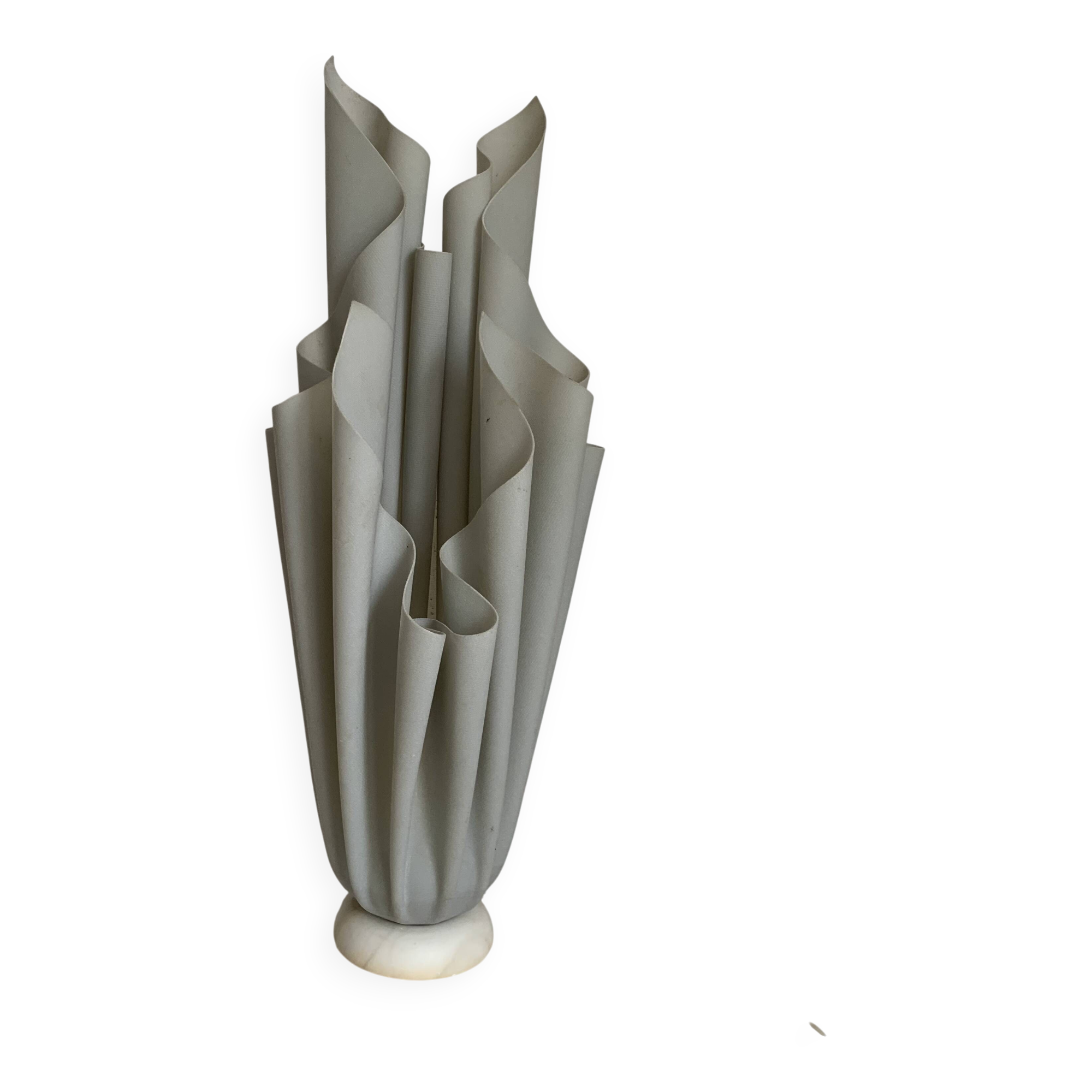 Vintage 1970 Athéna Georgia Jacob draped lamp in mouse grey - 50 cm