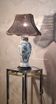 Asian lamp with wooden base, ceramic lamp foot 1940